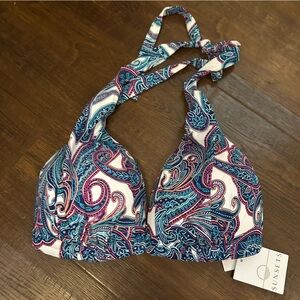 Sunsets Regatta Paisley Marilyn Halter Swim Suit Bikini Top  ONLY - NEW